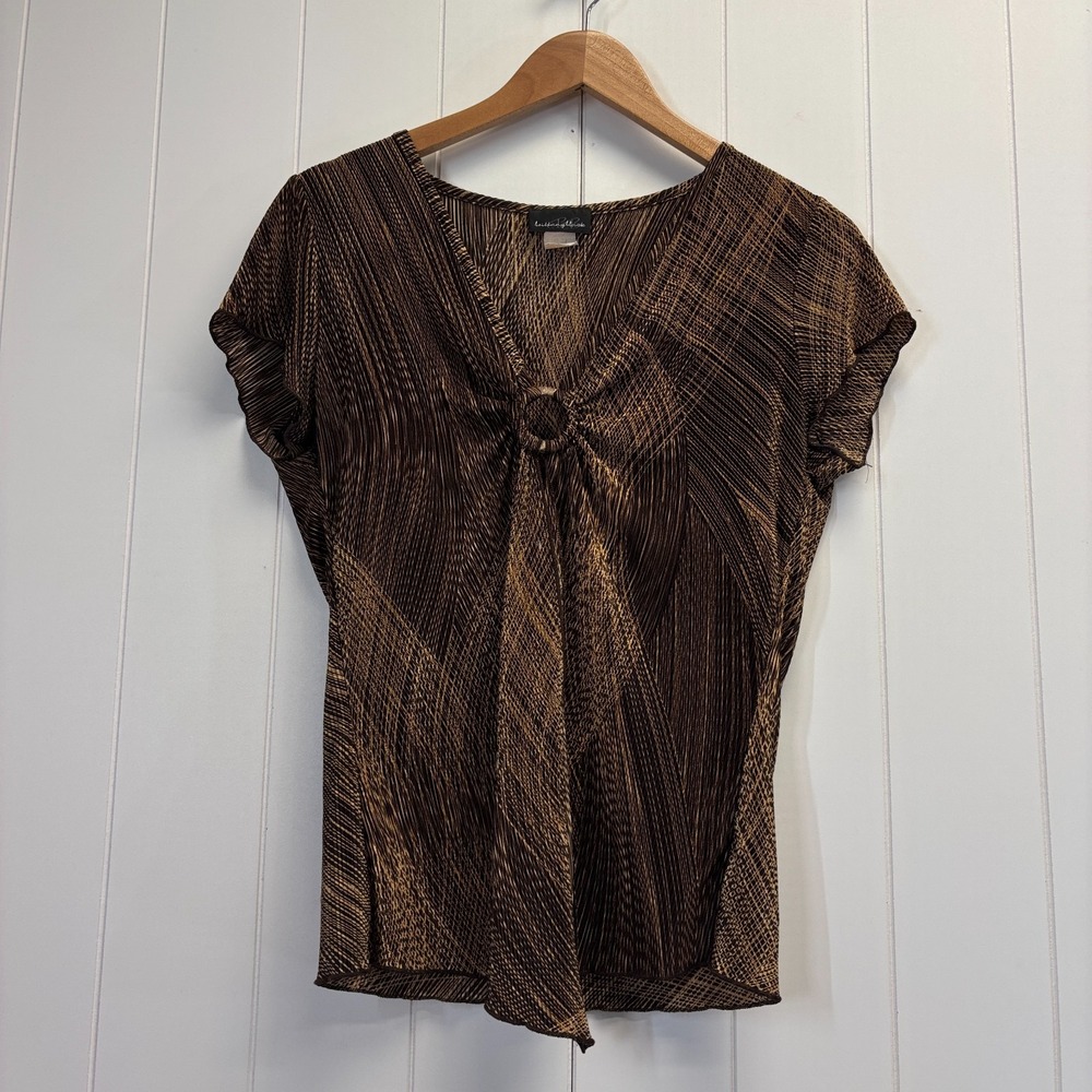 Vintage Brittany Black Women Y2K Accordion Top Size M Fairy Grunge Whimsigoth